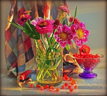 De Photos réalistes œuvres - Fleurs dans un vase Nature morte Peinture de Photos à Art